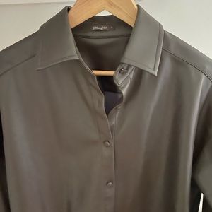 J. McClaughlin Leather Blouse - Brown